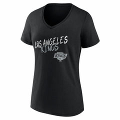 Los Angeles Kings - Women's Hustle Personalized Name & Number V-Neck T-Shirt Black