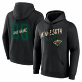 Minnesota Wild - Big & Tall Hustle Personalized Name & Number Hoodie Black