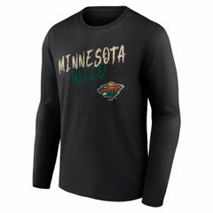 Minnesota Wild - Hustle Personalized Name & Number Long Sleeve T-Shirt Black