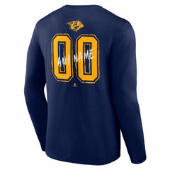 Nashville Predators - Hustle Personalized Name & Number Long Sleeve T-Shirt Navy