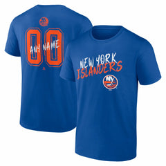 New York Islanders - Big & Tall Hustle Personalized Name & Number T-Shirt Royal