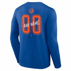 New York Islanders - Hustle Personalized Name & Number Long Sleeve T-Shirt Royal