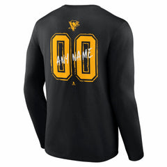 Pittsburgh Penguins Hustle Personalized Name & Number Long Sleeve T-Shirt Black