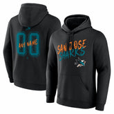 San Jose Sharks - Big & Tall Hustle Personalized Name & Number Hoodie Black