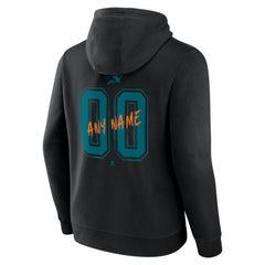 San Jose Sharks - Big & Tall Hustle Personalized Name & Number Hoodie Black