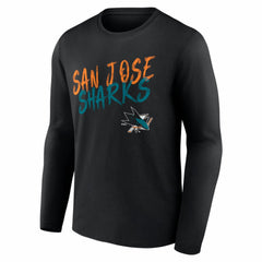 San Jose Sharks - Hustle Personalized Name & Number Long Sleeve T-Shirt Black