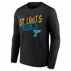 St. Louis Blues - Hustle Personalized Name & Number Long Sleeve T-Shirt Black