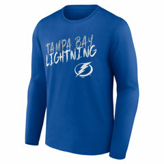 Tampa Bay Lightning - Hustle Personalized Name & Number Long Sleeve T-Shirt Blue
