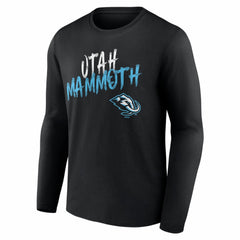 Utah Mammoth - Hustle Personalized Name & Number Long Sleeve T-Shirt Black