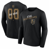Vegas Golden Knights Hustle Personalized Name & Number Long Sleeve T-Shirt Black