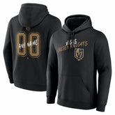 Vegas Golden Knights Hustle Personalized Name & Number Hoodie Black
