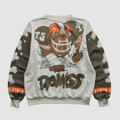 Cleveland Browns Chalk Line 90s Pullover Sweatshirt White Vintage - Fanatics