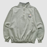 Pittsburgh Steelers Lee Sport 90s 1/4 Zip Sweatshirt Heather Gray Vintage - Fanatics