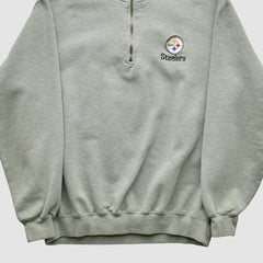 Pittsburgh Steelers Lee Sport 90s 1/4 Zip Sweatshirt Heather Gray Vintage - Fanatics