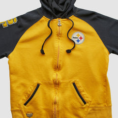Pittsburgh Steelers Reebok 2000s Hooded Full Zip Sweatshirt Yellow Vintage - Fanatics