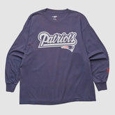 New England Patriots NFL 2000s Long Sleeve T-shirt Navy Vintage - Fanatics