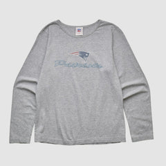 New England Patriots NFL 2000s Long Sleeve T-shirt Heather Gray Vintage - Fanatics