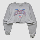 New England Patriots Champion 90s Pullover Sweatshirt Heather Gray Vintage - Fanatics