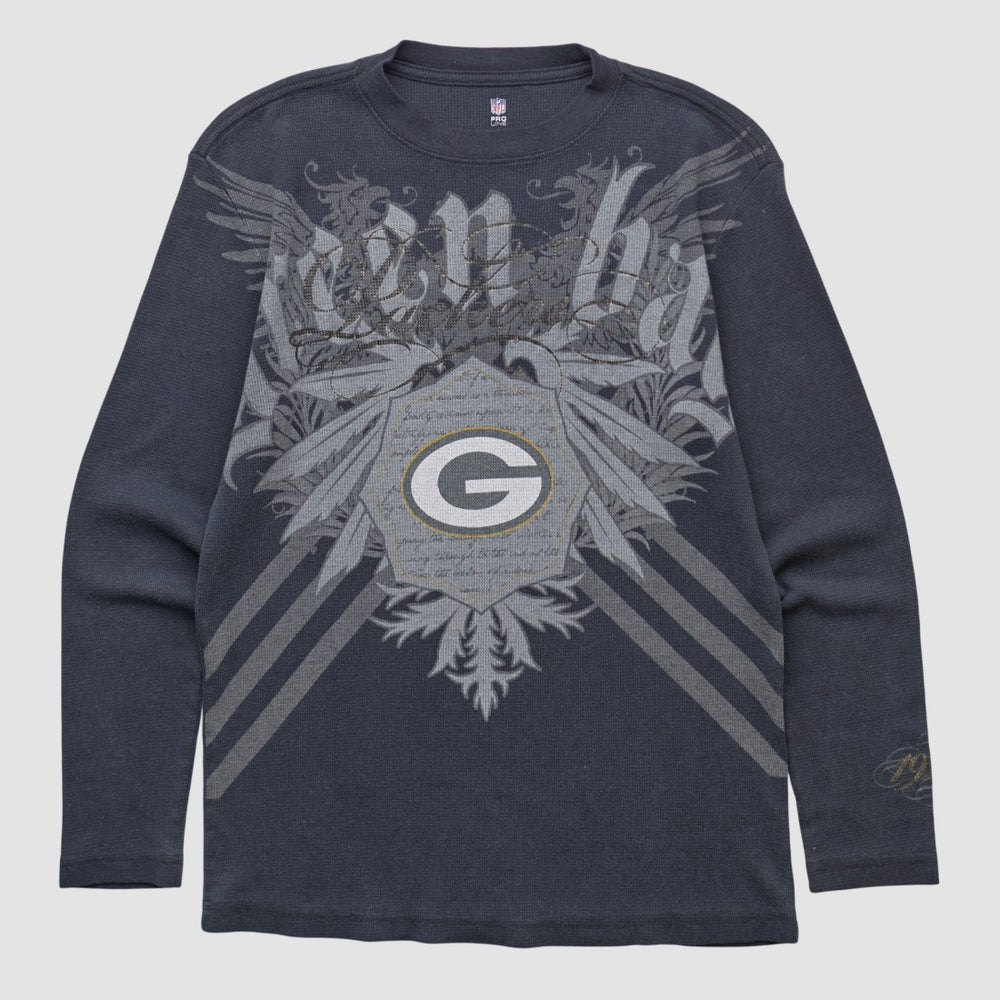 Green Bay Packers NFL 2000s Long Sleeve T-shirt Black Vintage - Fanatics