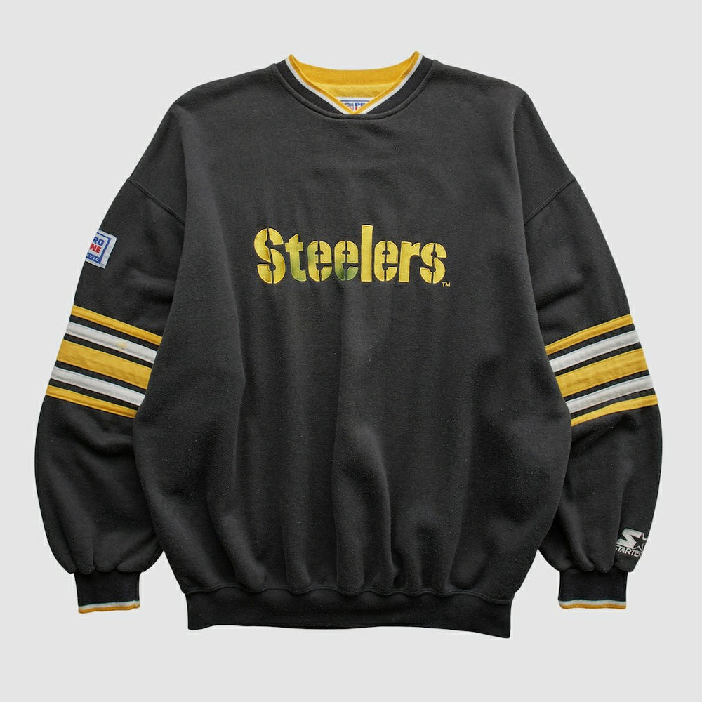 Pittsburgh Steelers Starter 90s Pullover Sweatshirt Black Vintage - Fanatics