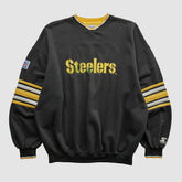 Pittsburgh Steelers Starter 90s Pullover Sweatshirt Black Vintage - Fanatics