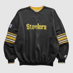 Pittsburgh Steelers Starter 90s Pullover Sweatshirt Black Vintage - Fanatics