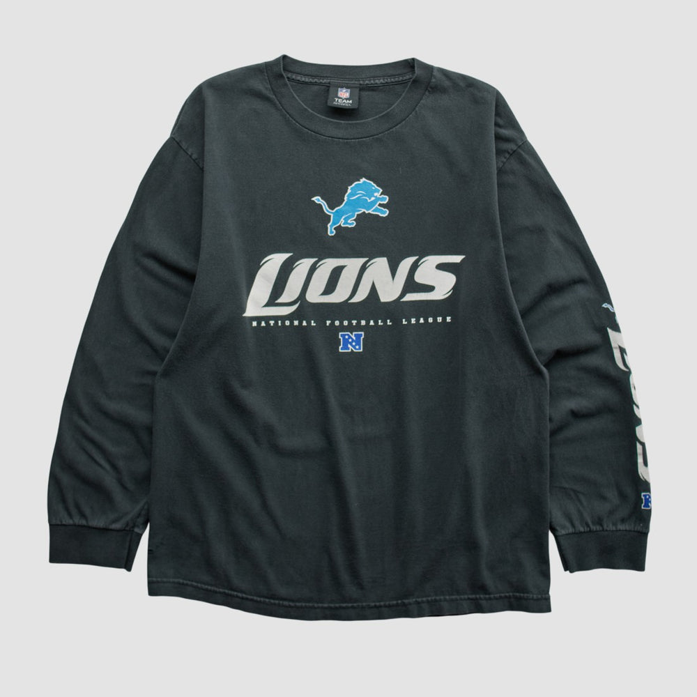 Detroit Lions NFL 2010s Long Sleeve T-shirt Black Vintage - Fanatics