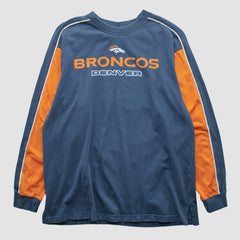 Denver Broncos NFL 2000s Long Sleeve T-shirt Navy Vintage - Fanatics