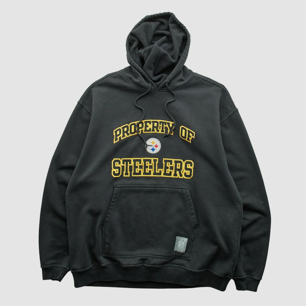 Pittsburgh Steelers Reebok 2000s Hooded Pullover Sweatshirt Black Vintage - Fanatics