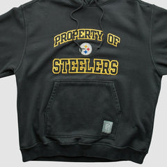 Pittsburgh Steelers Reebok 2000s Hooded Pullover Sweatshirt Black Vintage - Fanatics
