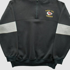 Kansas City Chiefs Dodger 90s Hooded 1/4 Zip Sweatshirt Black Vintage - Fanatics