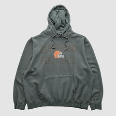 Cleveland Browns Majestic 2010s Hooded Pullover Sweatshirt Gray Vintage - Fanatics