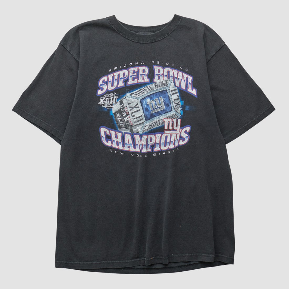 New York Giants Reebok 2008 T-shirt Black Vintage - Fanatics