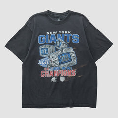 New York Giants Reebok 2008 T-shirt Black Vintage - Fanatics