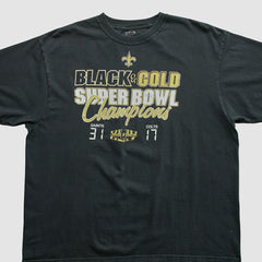 New Orleans Saints Reebok 2010 T-shirt Black Vintage - Fanatics