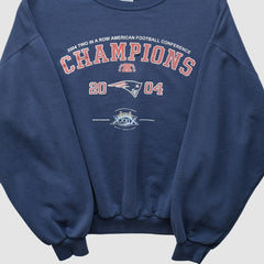 New England Patriots Jerzees 2004 Pullover Sweatshirt Navy Vintage - Fanatics