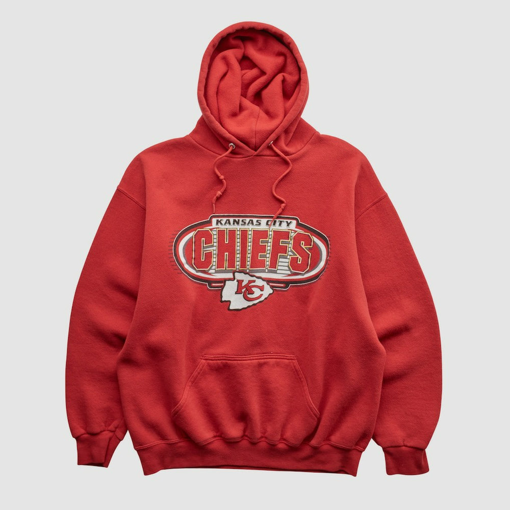 Kansas City Chiefs Logo Athletic 90s Hooded Pullover Sweatshirt Red Vintage - Fanatics