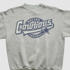 Dallas Cowboys Logo 7 90s Pullover Sweatshirt Heather Gray Vintage - Fanatics
