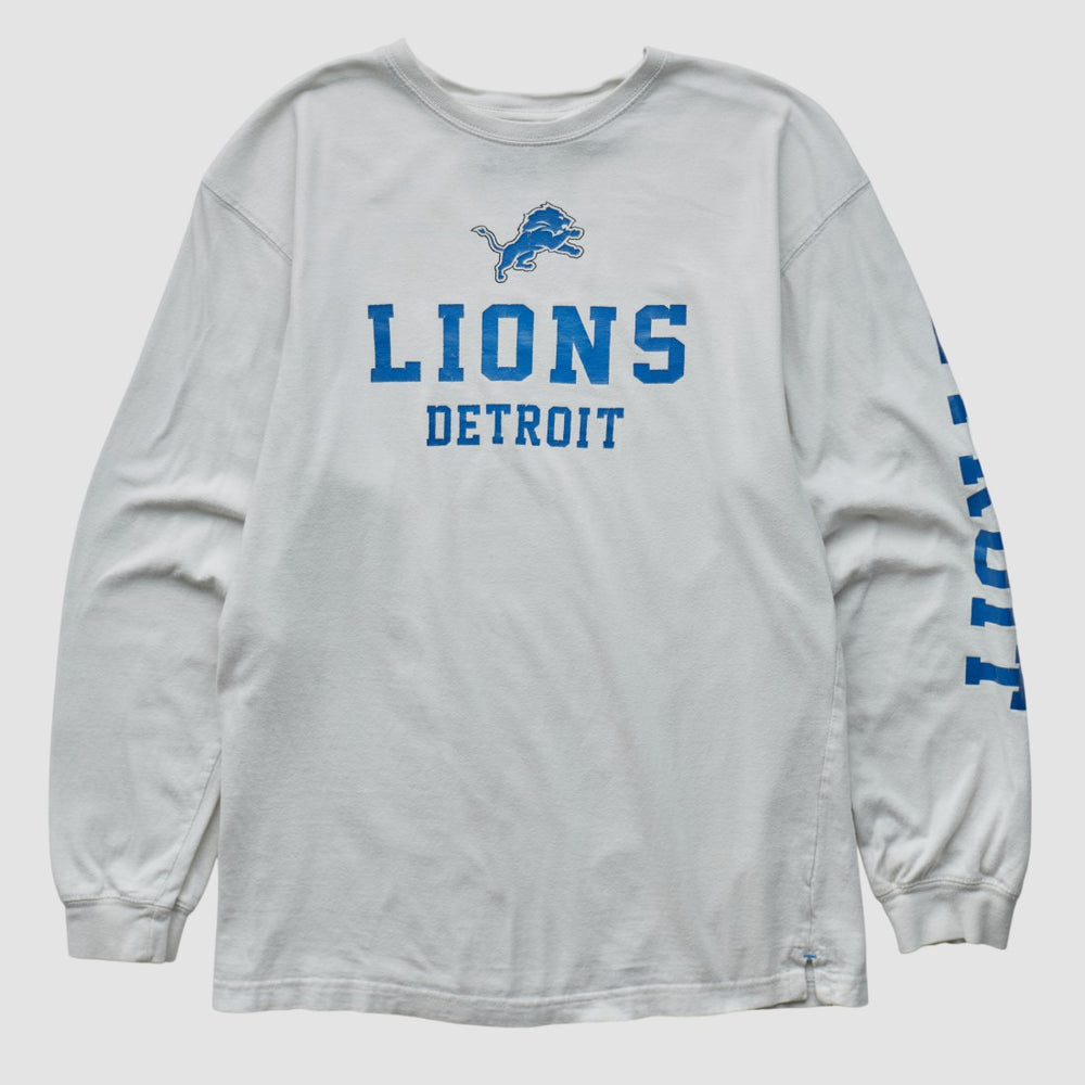 Detroit Lions NFL 2000s Long Sleeve T-shirt White Vintage - Fanatics