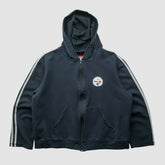 Pittsburgh Steelers NFL 2000s Hooded Full Zip Sweatshirt Black Vintage - Fanatics