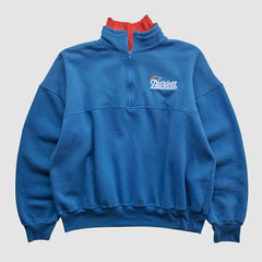 New England Patriots Dodger 90s 1/4 Zip Sweatshirt Blue Vintage - Fanatics