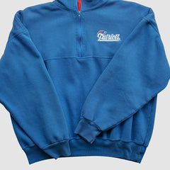 New England Patriots Dodger 90s 1/4 Zip Sweatshirt Blue Vintage - Fanatics