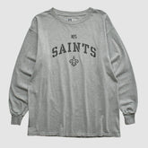 New Orleans Saints NFL Long Sleeve T-shirt Heather Gray Vintage - Fanatics