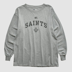 New Orleans Saints NFL Long Sleeve T-shirt Heather Gray Vintage - Fanatics