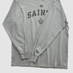 New Orleans Saints NFL Long Sleeve T-shirt Heather Gray Vintage - Fanatics