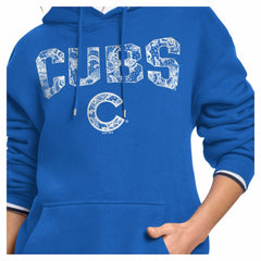 Chicago Cubs Starter Women's Lace Team Lockup Fleece Hoodie Sale