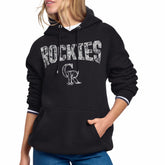 Colorado Rockies Starter Women's Lace Team Lockup Fleece Hoodie Clearance