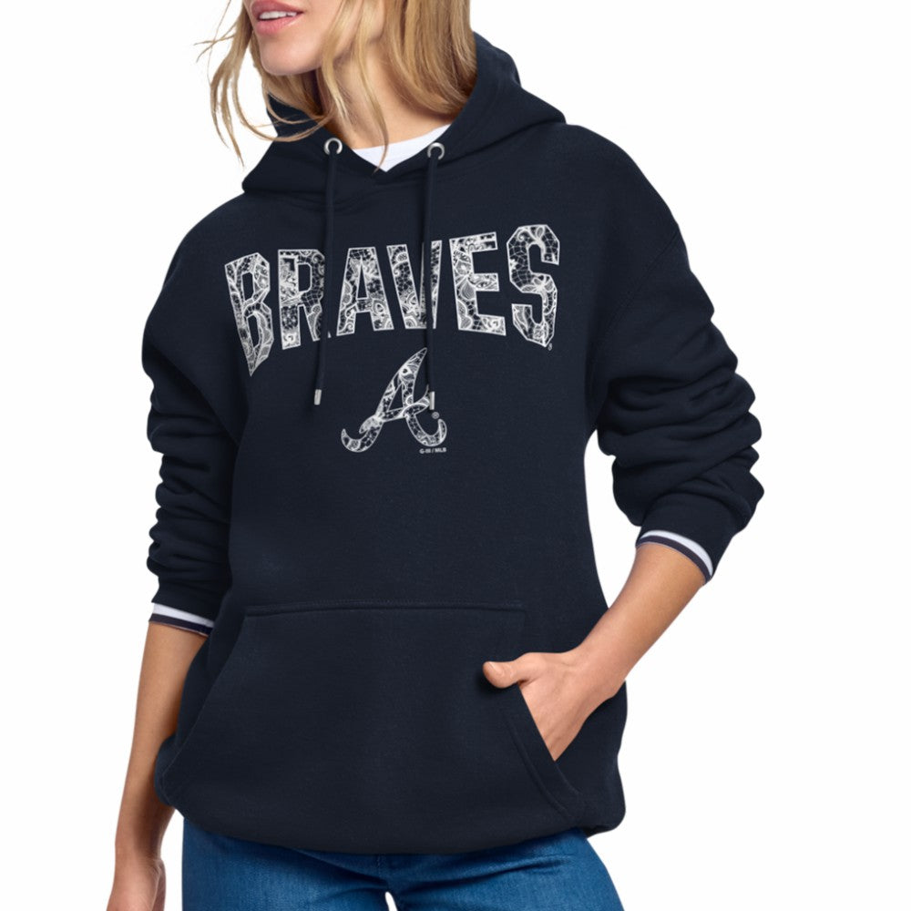 Atlanta Braves Starter Women's Lace Team Lockup Fleece Hoodie discount