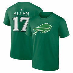 Josh Allen Buffalo Bills St. Patrick's Day Icon Name & Number T-Shirt Green - NFL