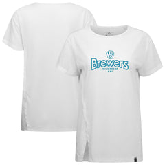 Milwaukee Brewers Levelwear Women's Blue Haven Influx Cornerstone T-Shirt Clearance
